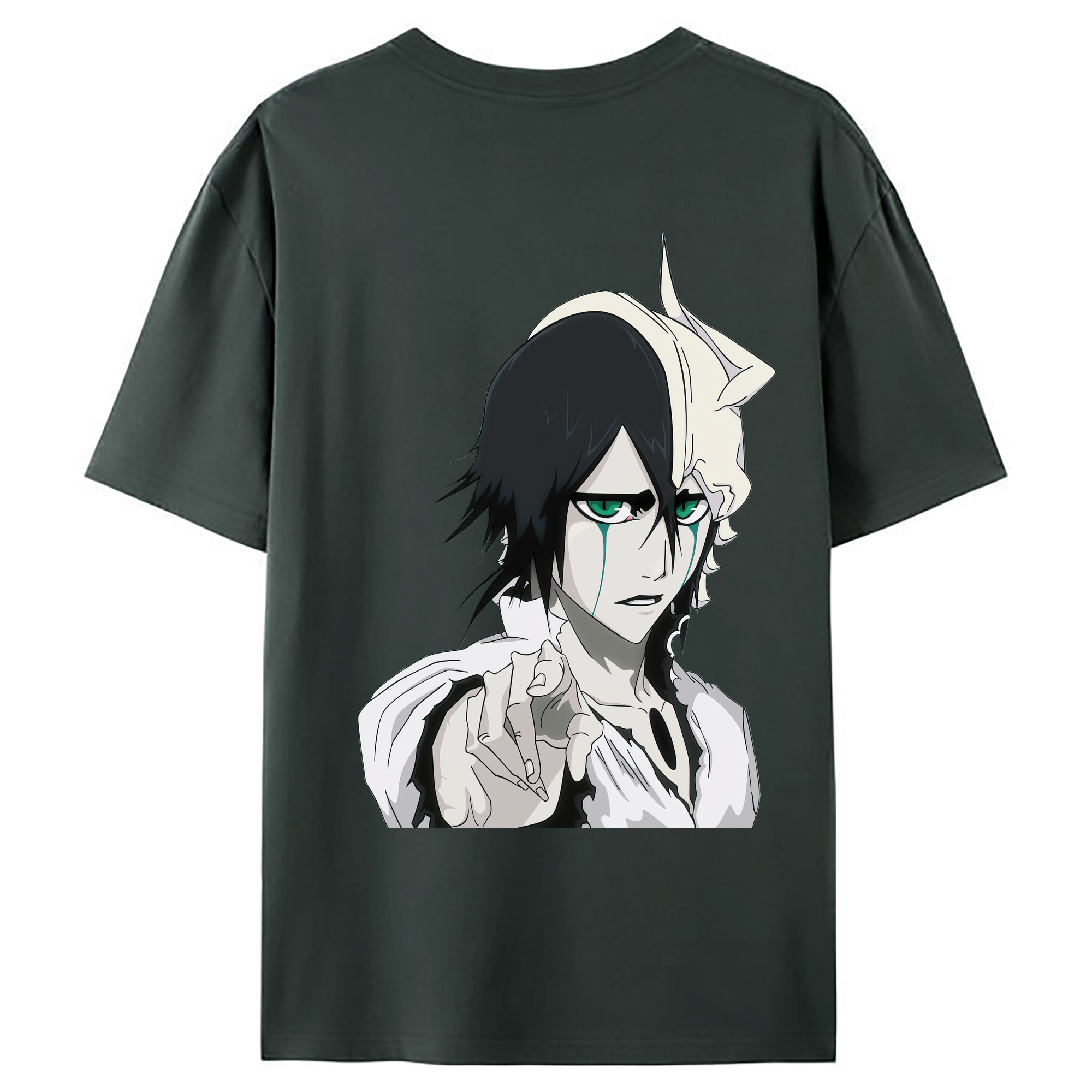 （画像用） ブリーチ ウルキオラ·シファー BLEACH Ulquiorra cifer 綿100％ メンズ半袖Tシャツ（バックプリント） 通気性